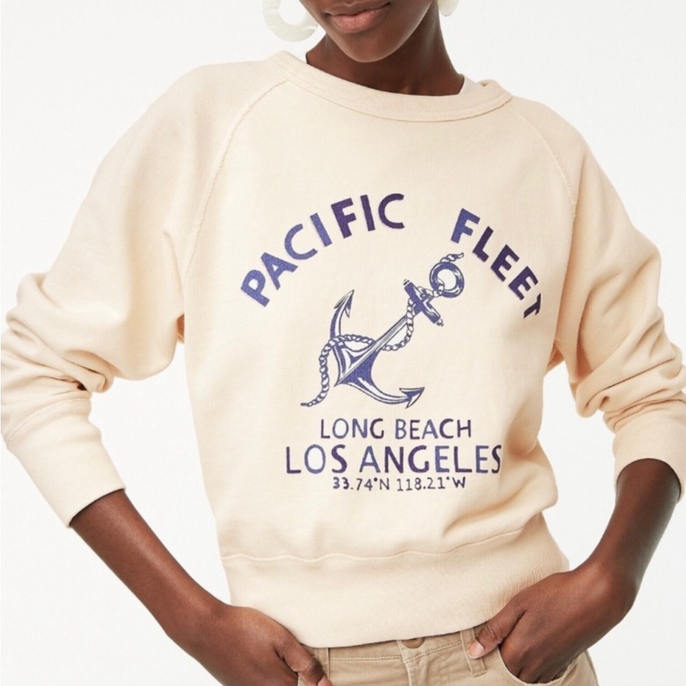 J.Crew Garment-dyed pacific fleet sweatshirt in original cotton terry NWT